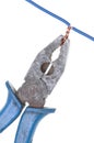 Combination pliers with electrical wire Royalty Free Stock Photo