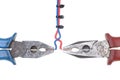 Combination pliers with electrical wire Royalty Free Stock Photo
