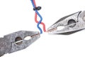 Combination pliers with electrical wire Royalty Free Stock Photo