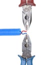 Combination pliers with electrical wire Royalty Free Stock Photo