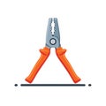 Combination Pliers Tool with Orange Grips Royalty Free Stock Photo