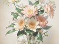 The combination of pristine white and subtle pink hues adds a touch of sweetness and femininity to the bouquet.