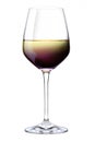 Red, cherry, and white wine in a single glass Royalty Free Stock Photo