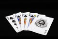 combination of royal flush of playing cards Royalty Free Stock Photo