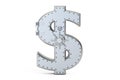 Combination safe box in shape of sign dollar, 3D rendering Royalty Free Stock Photo