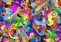 Combination of swirling lines and vivid colors evokes a sense of energy Royalty Free Stock Photo