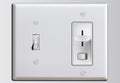 Combination switch plate with dimmer Royalty Free Stock Photo