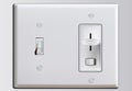 Combination switch plate with dimmer