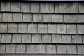 Combination of thatched and shingled roof. In the shade or in a rainy climate, it is covered with moss and gradually degrades and Royalty Free Stock Photo