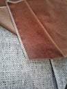 Combination between velvet and cotton fabric for interior moodboard