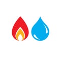 Combination of water and fire elements logo, nature power