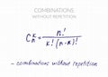 Combinations without repetition formula Royalty Free Stock Photo