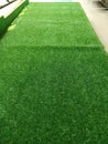 Green artificial grass plat