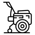 Combine cultivator icon outline vector. Farm machine