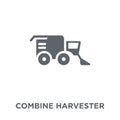 Combine harvester icon from Agriculture, Farming and Gardening c Royalty Free Stock Photo