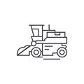 Combine harvester line icon concept. Combine harvester vector linear illustration, symbol, sign