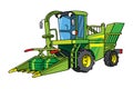 Funny combine harvester Car with eyes illustration