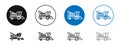 Combine harvester thin line vector icon set Royalty Free Stock Photo