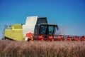 Combine Harvester on a Wheat Field. Agriculture Royalty Free Stock Photo