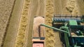 Combine harvester on wheat field