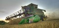 Combine harvester at work as hdr image