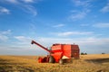 Combine harvester at work Royalty Free Stock Photo