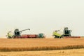 Combine harvester working on a wheat field. Harvesting wheat Royalty Free Stock Photo