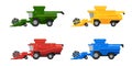 Combine harvesters Set Royalty Free Stock Photo