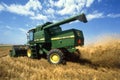 harvesting machine cutting wheat, buenos aires agentina Royalty Free Stock Photo