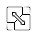 Black line icon for Combine, integrate and interlocking