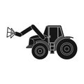 Combine with long hydraulic legs to capture the hay.Agricultural Machinery single icon in black style vector symbol