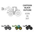 Combine with long hydraulic legs to capture the hay.Agricultural Machinery single icon in cartoon style vector symbol