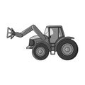 Combine with long hydraulic legs to capture the hay.Agricultural Machinery single icon in monochrome style vector symbol