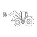 Combine with long hydraulic legs to capture the hay.Agricultural Machinery single icon in outline style vector symbol