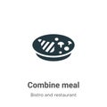 Combine meal vector icon on white background. Flat vector combine meal icon symbol sign from modern bistro and restaurant