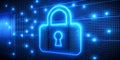 Combine the power of mesh boolean and file encryption blue neon lights AI-Created Content