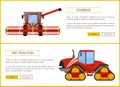 Combine Tractor Agriculture Vector Illustration