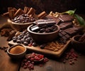 Journey from Cocoa Beans to Dark Chocolate Creation Royalty Free Stock Photo