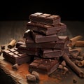 Journey from Cocoa Beans to Dark Chocolate Creation Royalty Free Stock Photo