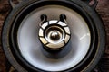 Combined car speaker, tweeter integrated in large speaker Royalty Free Stock Photo
