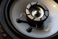 Combined car speaker, tweeter integrated in large speaker Royalty Free Stock Photo