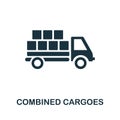 Combined Cargoes icon. Monochrome simple Combined Cargoes icon for templates, web design and infographics