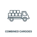 Combined Cargoes line icon. Monochrome simple Combined Cargoes outline icon for templates, web design and infographics Royalty Free Stock Photo