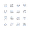 Combined Effort line icons collection. Synergy, Collaboration, Unity, Joint effort, Cohesion, Teamwork, Alliance vector