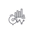 Combined graph linear icon concept. Combined graph line vector sign, symbol, illustration.