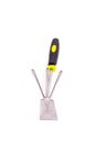 Combined grubber, cultivator garden tool isolated on whtie