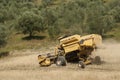 Combined Harvester On Hill Royalty Free Stock Photo