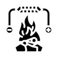 combined heat or peltier generator glyph icon vector illustration Royalty Free Stock Photo