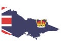 Combined Map and Flag of the Australian State of Victoria