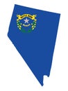 Combined Map and Flag of USA State of Nevada